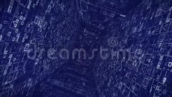 蓝色科技网络空间HUD简介网络空间隧道视频的预览图
