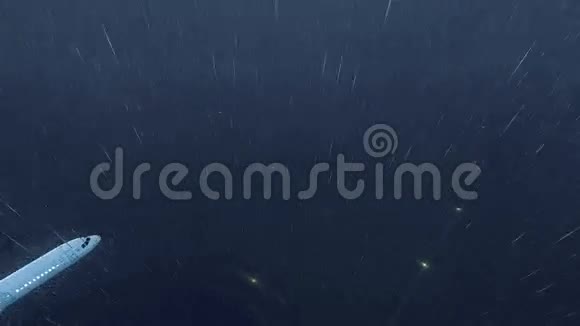 暴雨夜空下的客机视频的预览图