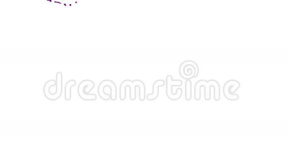 透明紫漆的圆环流动和旋转在白色背景下alpha通道包括alpha视频的预览图