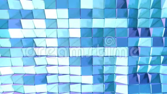 抽象简单蓝紫低聚三维表面作为创意背景软几何低聚运动背景视频的预览图