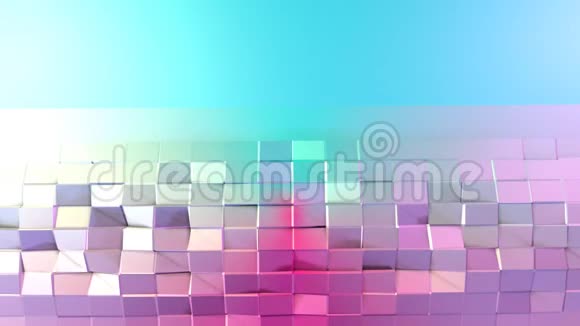 摘要简单的蓝色粉红色低聚三维表面作为几何结构移动纯软低聚运动背景视频的预览图