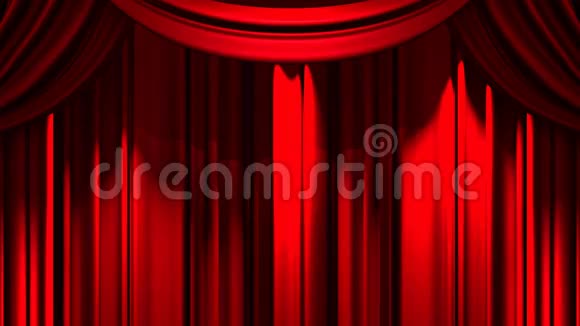 黑色背景下的红色舞台幕布视频的预览图