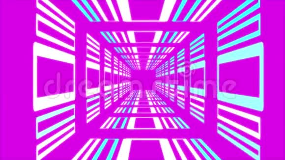 霓虹灯隧道粉红色背景视频的预览图