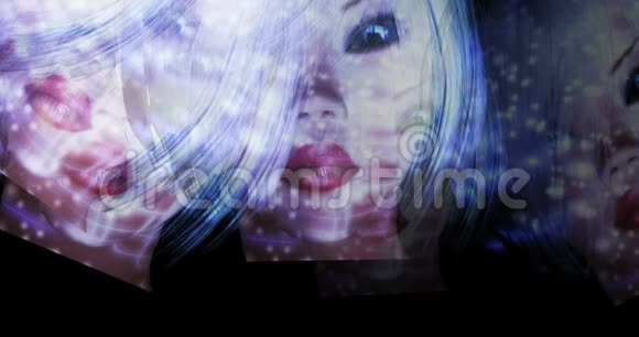 神秘女性面部数码3D动画视频的预览图