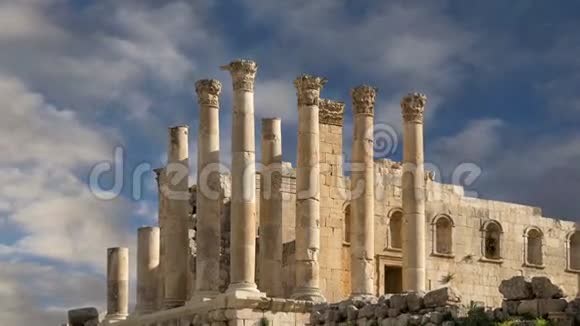 宙斯神庙约旦古代杰拉什热拉萨市首都和最大的城市杰拉什省约旦视频的预览图