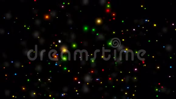 彩色闪光波克粒子背景无缝视频循环3D译文视频的预览图