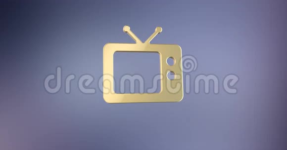 电视电视黄金3d图标视频的预览图