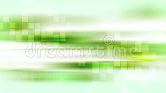绿色闪亮的科技条纹和方块视频动画视频的预览图