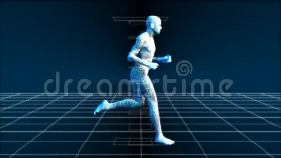 跑步男子仿生科学技术视频的预览图