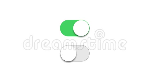 运动绿色滑块按钮在白色视频的预览图