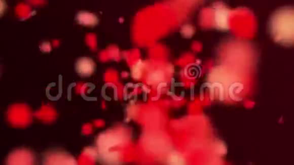 红色的抽象辉光和混沌粒子视频的预览图