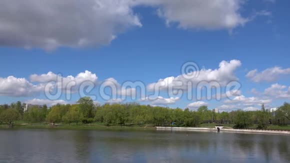 欧洲公园美丽的湖景视频的预览图