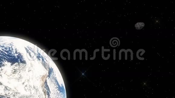 在外层空间对地球快速盘旋的陨石视频的预览图