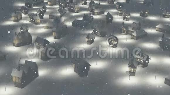 晚上飞越雪乡视频的预览图