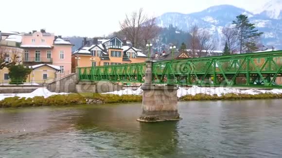 奥地利SalzkammergutBadIschl旧桥景观视频的预览图