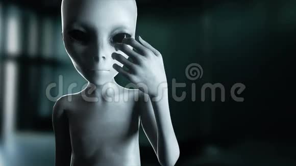外星人伸出的手UFO未来主义概念影院4k动画视频的预览图