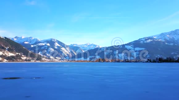 冰冻的泽勒湖泽尔姆西奥地利视频的预览图