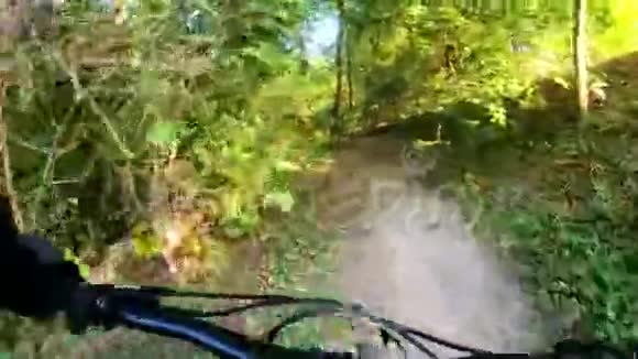 秋天公园骑自行车的业余骑手视频的预览图