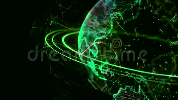 世界各地不断增长的网络的3D动画绿色版本视频的预览图