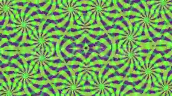 背景带旋转的绿色紫色元素循环视频的预览图