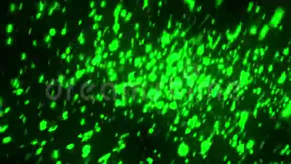 发光的飞行粒子绿色视频的预览图