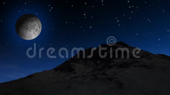 月亮和闪烁的星星高清视频的预览图