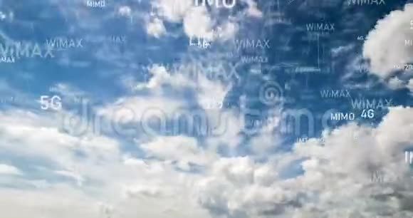 在云层中飞行镜头在云层中移动时间流逝视频的预览图