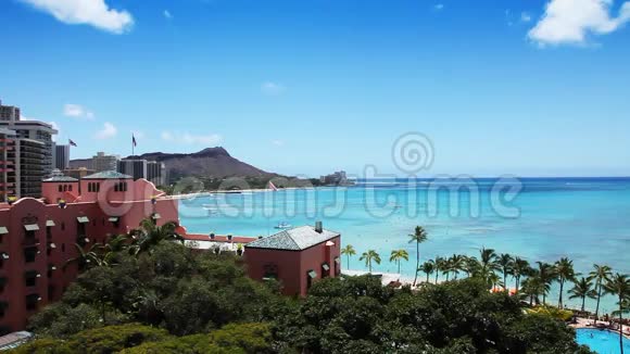 热带海滩度假天堂夏威夷怀基基视频的预览图