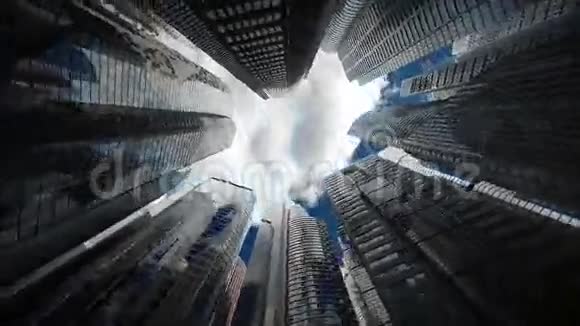 蓝天上的摩天大楼视频的预览图