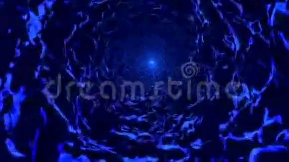 蓝色洞穴隧道尽头有光视频的预览图