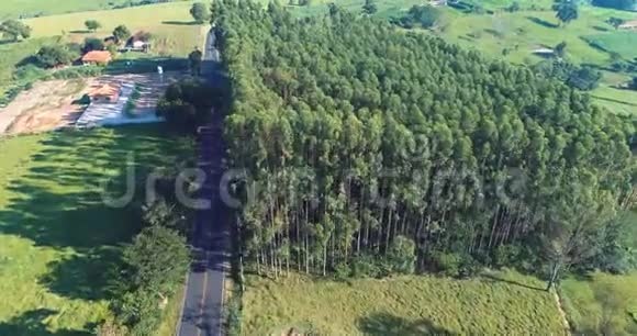 乡村农场田野农业和农村的道路鸟瞰图视频的预览图