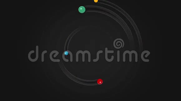 抽象彩色球体轨道动画符号视频的预览图