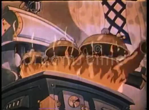 动画茶壶在炉子上吹着口哨视频的预览图