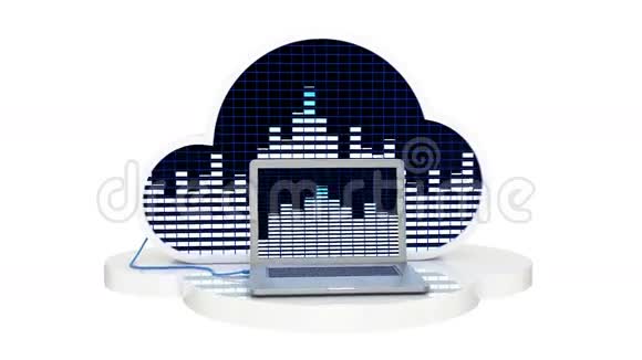 连接音乐云服务器的计算机云音乐概念视频的预览图