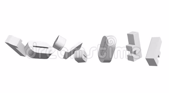 3d字母在白色背景下旋转视频的预览图