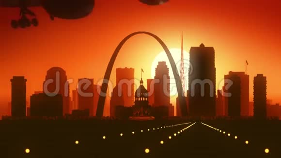 圣路易斯密苏里州美国天际线日落视频的预览图