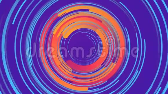 摘要多色圆圈的三维渲染构图电脑生成的循环动画几何图形4kUHD视频的预览图