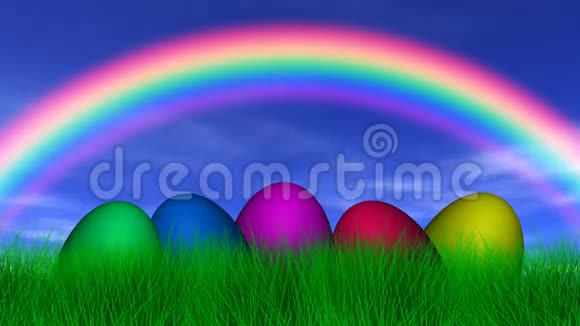 彩虹下的复活节彩蛋视频的预览图