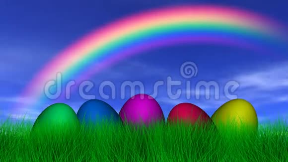 彩虹下的复活节彩蛋视频的预览图