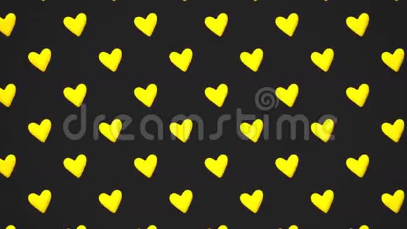 黑色背景下的黄色心脏文摘视频的预览图