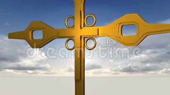 空中的金属十字架视频的预览图