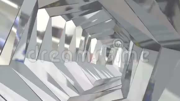 抽象未来主义背景与动画的飞行在隧道迷宫视频的预览图