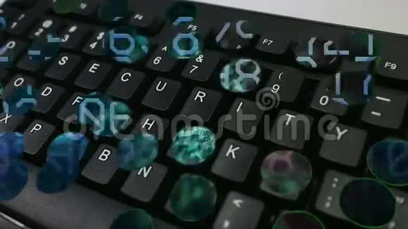 具有技术数字运动背景的单片机键盘多莉视频的预览图