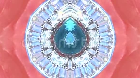 闪闪发光的宝石钻石的万花筒效应视频的预览图
