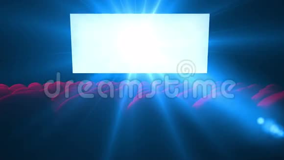 闪烁的白色屏幕与空影院镜头视频的预览图