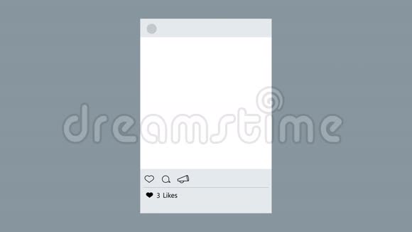 动画现代相框与心像图标在白色背景4K视频视频的预览图