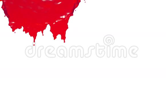 红色的油漆慢慢地流下来果汁视频的预览图