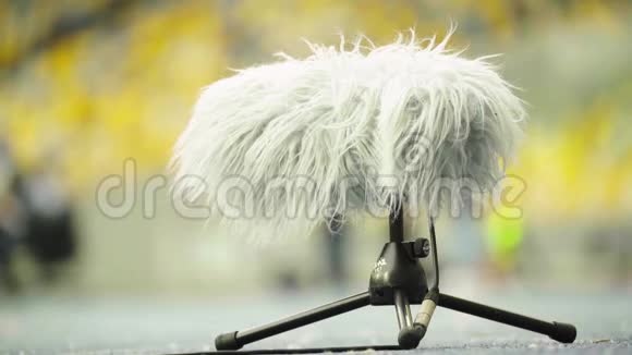 专业球场话筒记录声音特写镜头视频的预览图