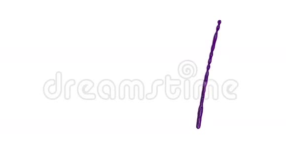 紫色液体的流动如果汁溅在白色的背景上滴落在白色上3D渲染与阿尔法面具视频的预览图