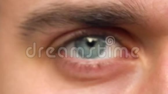 美丽的眨眼男性眼睛特写视频的预览图